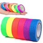 Fluoreszierendes Neon Klebeband 6 Rollen, KANOSON Schwarzlicht Gaffa Reaktivband, Fluoreszierende UV Aktiv Tape/Gewebeband/Leuchtband für Parteien Kunst Handwerk Dekorationen