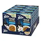 Purina Felix Soup Original Cibo Umido per Gatti con Merluzzo, Tonno e Platessa, 8 Confezioni con 48 Buste da 48g