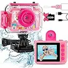 GTKZ Waterproof Kids Camera 180 Rotatabe 1080P HD Children Digital Action Camera Underwater Camera with 32GB SD Card,Birthday Toddler Toys for Boys and Girls Age 3-9