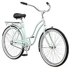 Schwinn Destiny Mens and Womens Beach Cruiser Bike, 26-inch Wheels, Single Speed, Rear Cargo Rack, Suggested Rider Height 5'4"-6'2", Age 12+, Sea Foam