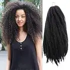 Marley Trenzas de ganchillo para el pelo Ombre Afro Kinki Kanekalon trenzas sintéticas de ganchillo extensiones de pelo trenzas de ganchillo a granel 60 mechones/paquete (18 pulgadas, 1b)