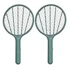 Mata Mosquitos Electrico, 3000V Raqueta Matamoscas Electrica, Protección de Malla de Tres Capas, Eficaz contra Insectos y Mosquitos, Mata Mosquitos para Uso Exterior y Interior (2PCS)