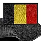 Toppa da Cucire Bandiera Belgio – 8 x 5 cm - Emblema Nazionale Belga Toppa Ricamata Blu Tessuti Decorativa Militare Esercito Applicazioni Vestiti Uomo Donna Patch Rettangolare Giacca Zaino