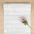 Papel Pintado Autoadhesivo Papel Pintado Vintage Blanco Ladrillo Para Cocina Decorativa Pelar y Pegar Fondo de Pantalla Rollo de Pegatinas de Pared Para Dormitorio Sala Decoración Navideña 44x500cm