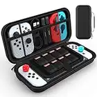 HEYSTOP Étui Compatible avec Nintendo Switch et Switch OLED, Protection Switch Housse Coque de Transport pour Console & Accessoire Nintendo Switch (Noir)