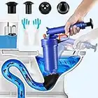 Toilet Plunger, Drain Clog Remover with 4 Sized Suckers, High Pressure Air Drain Blaster Gun, Tub Drain Cleaner Opener, Sink Plunger