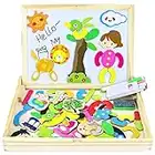 Puzzle Magnetico Legno Lavagna Magnetica Doppio Lato Puzzle di Legno Giochi Bambini 3 Anni Giochi Montessori Educativi per Bambini 3 4 5 Anni