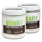 Dignity Coconuts Raw Coconut Oil - 100% Organic Unrefined Coconut Oil - (2-Pack) 15 fl oz Glass Jar - Centrifuge Extracted