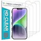 Tech Armor 4 Pack HD Clear Film Screen Protector Compatible for Apple NEW iPhone 14 Plus (2022) and iPhone 13 Pro Max (2021) 5G 6.7 Inch