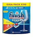 Finish All in 1 Max Pastiglie Lavastoviglie al Limone, 110 Capsule, Pulizia Efficace ad Ogni Lavaggio