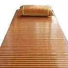 Summer Sleeping Mat,Bamboo Mat Bed,Summer Cooling Sleeping Pad,Foldable Rattan Mattress,Cool Pad Cooling Bed,Summer Bedding,Double-Sided Use,for Home School Dormitory Single (80x190cm/31.5x75in)