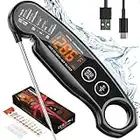 Digital Meat Thermometer, Umedo Rechargeable Instant Read Food Thermometer with LCD Backlight & Calibration, Auto On/Off, Waterproof Cooking Thermometer for Meat, Liquid, Deep Fry, Baking, Oven, BBQ