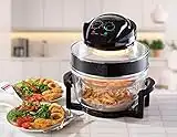 Aspect 17L Halogen Air Fryer with Removable Glass Bowl , Large Halogen Oven with Self Cleaning Mode, Oil Free, 60 min Timer , 1400W Energy Saving Air Fryer For Families, Accessories Included – Black