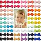 CELLOT Baby Hair Clips Baby Girls Fully Lined Baby Bows Hair Pins Tiny 2" Hair Bows Alligator Clips for Girls Infant Toddlers (2 Inch (Pack of 50), 25 Colors In pairs)