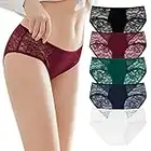 INNERSY Women's Sexy Floral Lace Hipster Underwear Airy & Lightweight 5-Pack(Vintage Rhythm,Medium)