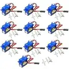 RCmall 10Pcs SG90 9g Servo, Mini Gear Micro Servo Motor Kit for RC Airplane Helicopter/RC Robot Arm Blue