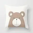 Ashasds Cute Woodland Animals Baby Nursery Cartoon Bear Fashion Decoration Throw Pillow Covers for Home Indoor Friendly and Comfortable Cushion Covers Standard Size 16x16 in