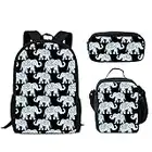 Coloranimal Lot de 3 sacs à dos d'école pour enfants Motif éléphant aztèque ethnique Sac à bandoulière Sac à déjeuner Sac à bandoulière Sac à dos pour ordinateur portable Sac à dos + Petite trousse