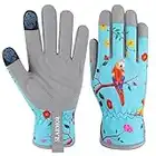 Gants Jardinage Femme,Jardinage Rose Gants avec Écran Tactile,Jardinage Gants De Travail Cuir Microfibre pour Femme,Gants Anti Coupure,Gants de Jardinage Respirant pour le Jardinage,Plantes,Fleurs