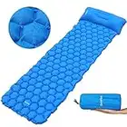 Deeplee - Matelas de camping avec coussin de camping - Ultra léger - Pour camping, voyage, randonnée - Bleu