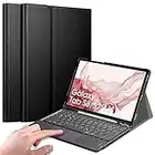 Fintie Tastatur Hülle für Samsung Galaxy Tab S8 11 Zoll 2022 /S7 11 Zoll 2020, Deutscher Tastatur mit Touchpad Magnetisch Abnehmbarer Keyboard Cover, Schwarz