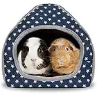 RANYPET Guinea Pig Bed - Cave Cozy Hamster House Large Hideout for Guinea pig Ferret Hedgehog Chinchilla Bearded Dragon Winter Nest Hamster Accessories Blue