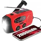 Wind Up Solar Radio,Emergency Hand Crank Radio Dynamo Radio with Rechargeable USB Phone Charger,Flashlight Torch by RunningSnail | Emergency Use for Camping,Hiking (MD-088) (Red)