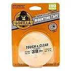 Gorilla Tough & Clear Double Sided Adhesive Mounting Tape, Extra Large, 1" x 150", Clear, (Pack of 1)