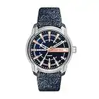 Diesel Men's Armbar Stainless Steel Quartz Watch with Denim Strap, Blue, 22 (Model: DZ1769)