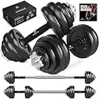 Amonax 20kg Cast Iron Adjustable Dumbbells Weight Set, Barbell Set Men Women, Strength Training Equipment Home Gym Fitness, Dumbell Pair Hand Weight, Bar Bells Free Weights for Weight Lifting