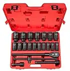 TEKTON 48995 3/4 in. Drive Deep Impact Socket Set, Inch, Cr-Mo, 7/8-Inch - 2-Inch, 22-Piece