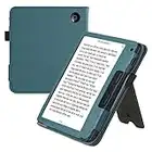 kwmobile Carcasa Compatible con Kobo Libra 2 - Funda con Solapa Correa de Mano y Soporte de Apoyo - Cuero sintético