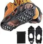 Ice Snow Traction Cleats Crampons Anti-Slip Snow Shoes Cleats Walking on Snow and Ice Winter Walking Boots Cleats for Men Women Hiking, Jogging (24 Steel Crampons,Szie XL)