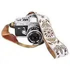 Bandoulière Vintage Blanc pour Tous Les appareils Photo Reflex numériques - Ceinture Universelle, Bandoulière Multicolore Vintage pour Canon, Nikon, Sony, Fujifilm et Appareil Photo numérique