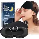 Sleep Mask for Women Men, 100% Blackout 3D Contoured Cup Blindfold Eye Mask for Sleeping Washable Non-Pressure Eye Shade Covers with Adjustable Strap for Travel, Meditation, Side Sleeper