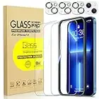 UPIRT 3 Pack iPhone 13 Screen Protector with 3 Pack Camera Lens Protector, iPhone 13 Screen Protector Tempered Glass, 6.1 inch, Scratch Resistant, Easy Installation