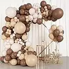 Arche de Ballons Marron, 99 pcs Rétro Ballons Marron Café, Guirlande de Ballons Nus pour Ballons Anniversaire, Mariage, Fiançailles, Décoration de Fête Prénatale, Anniversaire