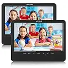 WONNIE 10.1'' Dual Screen Portable DVD Player for Car with Built-in 5 Hours Rechargeable Battery, Twin Screen for Kids Support USB&SD Slot (1 Host DVD Player+ 1 Slave Monitor)