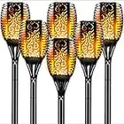 Maksone 6 Pack Torches Solar Outdoor Lights LED Larger Size Flickering Flames Light Waterproof Landscape Decoration Lighting Dusk to Dawn Auto On/Off