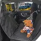 BSPOILED Dog Car Seat Cover, Waterproof & Scratch Proof & Nonslip Back Seat Cover, Dog Travel Hammock with Seat Anchors, Machine Washable, Durable, Universal fits All Cars, Pet Cover (Black)