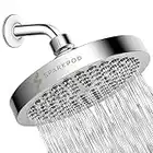 SparkPod Fixed Shower Head - High Pressure Rain - Luxury Modern Chrome Look - Easy Tool Free Installation - The Perfect Adjustable Replacement for Your Bathroom Shower Heads