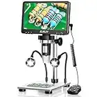 Elikliv EDM9 7'' LCD Digital Microscope 1200X, 1080P Coin Microscope with 12MP Camera Sensor, Wired Remote, 10 LED Lights, Soldering Electronic Microscope for Adult, Compatible with Windows/Mac OS