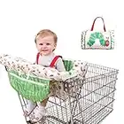 Baby 2-in-1 Shopping Cart Cover Cushion, Adjustable Baby Supermarket Shopping Trolley Seat Covers, High Chair Cover Mat with Safety Belt for Baby Kids Children