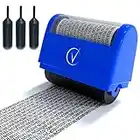 Identity Theft Protection Roller Stamps EXTRA WIDE Kit, Including 3-Pack Refills - Confidential Roller Stamp, Anti Theft, Privacy & Security Stamp, EXTRA WIDE version - Classy Blue