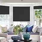 Blackout Blinds for Windows 100% Black Out Window Blinds Cordless Roller Blinds Thermal Insulated Shades for Kitchen Bedroom Office Easy to Install, Black 17" W x 62" H