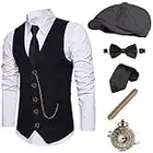 EFORLED 1920s Mens Accessories Costume,Great Gatsby Clothing,Roaring 20s Pocket Watch,Mafia Mobster Hat for Halloween,TTDCS-M