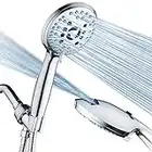 AquaCare High Pressure 8-mode Handheld Shower Head - Anti-clog Nozzles, Built-in Power Wash to Clean Tub, Tile & Pets, Extra Long 6 ft. Stainless Steel Hose, Wall & Overhead Brackets