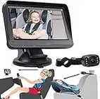 OBEST 1080p Baby Auto Spiegelkamera,Nachtsicht Baby Autositz Spiegel,Einstellbare Auto-babykamera 4,3-Zoll-Bildschirm, 150 ° Weitwinkel-breitbild Mit Kristallklarer Sicht