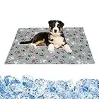 IEUUMLER Tapis Rafraichissant Chien, Auto-refroidissant Coussin Fraicheur Chien Chat, Matelas pour Pliable à Double Usage Animaux de Compagnie FC002(Gris,50 * 65cm)