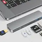 Hub USB C 4K HDMI, 7 in 2 USB C Hub per MacBook Pro/Air 2022/2021/2019, Adattatore USB-C Compatibile MacBook Pro Air 13"15"16" con USB-C, Lettore di Schede 1SD, 1TF Regali Natale 2022,grigio